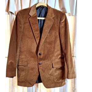 Mens Vtg 911 Collection Brown Corduroy 2 Button Sport Coat Blazer Size 42R NWT